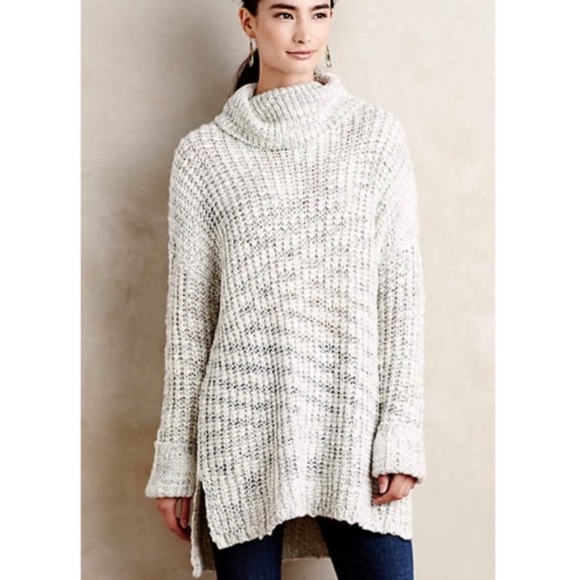 Anthropologie Sweaters - Anthropologie Sunday in Brooklyn Gray Chunky Knit Turtleneck Sweater Size Small